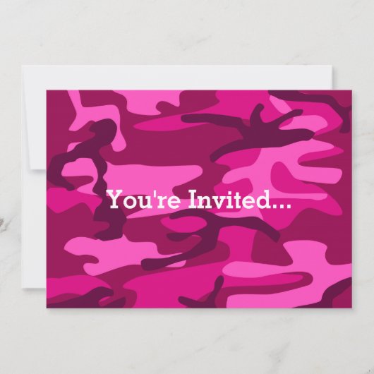 Hot Pink Fuchsia Camouflage Girly Pattern Kaart (Voorkant)