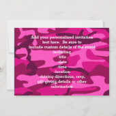 Hot Pink Fuchsia Camouflage Girly Pattern Kaart (Achterkant)