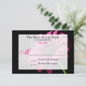 Hot Pink Fuchsia Gerber Daisy Flower Wedding RSVP Kaartje (Staand voorkant)