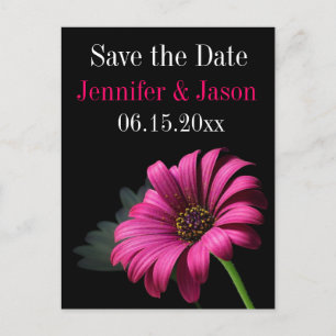Hot Pink Fuchsia Gerber Daisy Save the Date Cards Aankondigingskaart