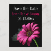Hot Pink Fuchsia Gerber Daisy Save the Date Cards Aankondigingskaart (Voorkant)