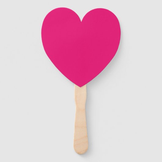 Hot Pink fuchsia heart hand fans Handwaaier (Voorkant)