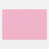 Hot Pink Funky Retro Berry Cherry en Checkers Inpakpapier Vel (Voorkant 3)