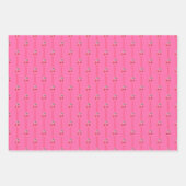 Hot Pink Funky Retro Berry Cherry en Checkers Inpakpapier Vel (Voorkant 2)
