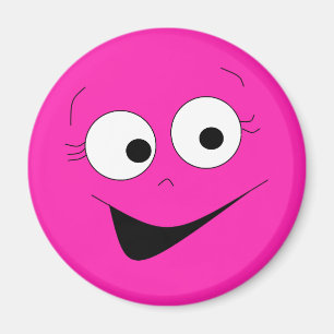 Hot Pink Funny Gekke Face Face Magnet