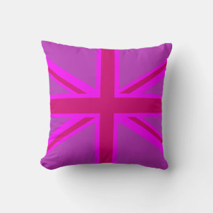 Hot Pink Fushia Union Jack British Flag Background Kussen