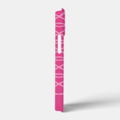 Hot Pink Geometric Pattern met mod naam Case-Mate iPhone Case (Achterkant / Rechts)