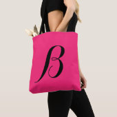 Hot Pink Gepersonaliseerd Initiaal Tote Bag (Dichtbij)