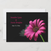 Hot Pink Gerber Daisy Flower Wedding Invitations Kaart (Achterkant)