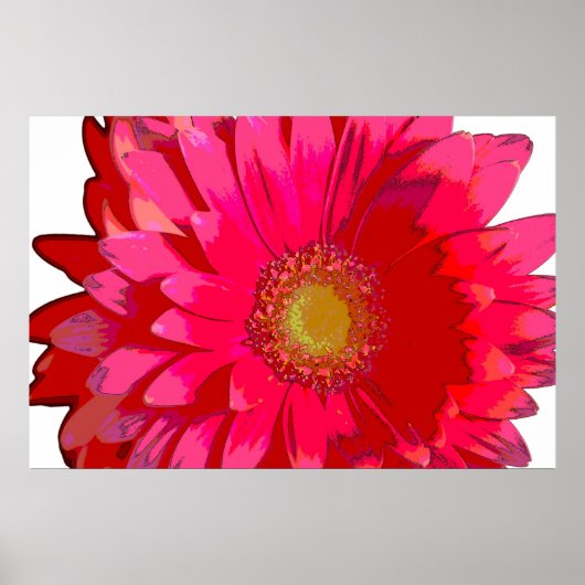 Hot Pink Gerbera Daisy Canvas Poster (Voorkant)