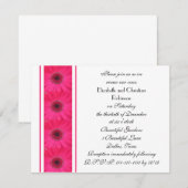 Hot Pink Gerbera Daisy op White Vow Vernieuwing Kaart (Voorkant / Achterkant)