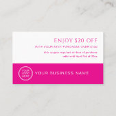 Hot Pink Gift Coupon For Spa Beauty Salon (Achterkant)