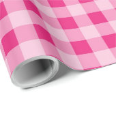Hot Pink Gingham Cadeaupapier (Rol Hoek)