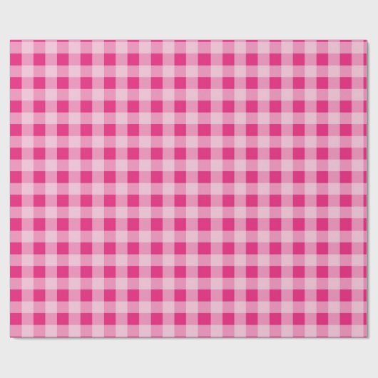 Hot Pink Gingham Cadeaupapier (Vlak)