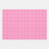 Hot Pink Gingham Check Patroon Inpakpapier Vel (Voorkant 2)