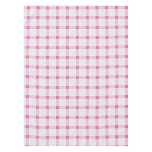 Hot Pink Gingham Check Pset Medium Tafelkleed (Voorkant)