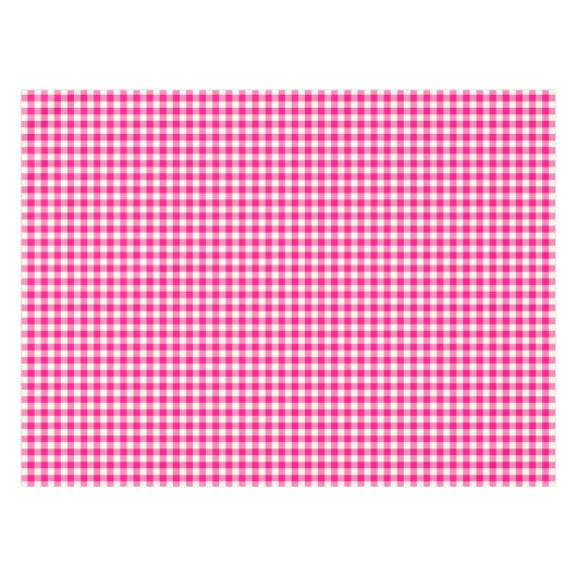 Hot Pink Gingham Cotton Tablecloth Tafelkleed (Voorkant (Horizontaal))
