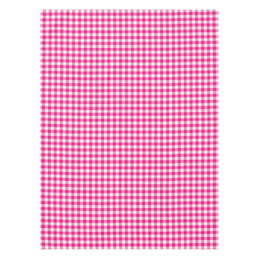 Hot Pink Gingham Cotton Tablecloth Tafelkleed (Voorkant)