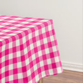 Hot Pink Gingham Cotton Tablecloth Tafelkleed (Voorbeeld)