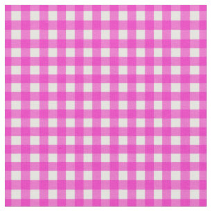 Hot Pink Gingham gecontroleerd voor thuisblikjes Stof