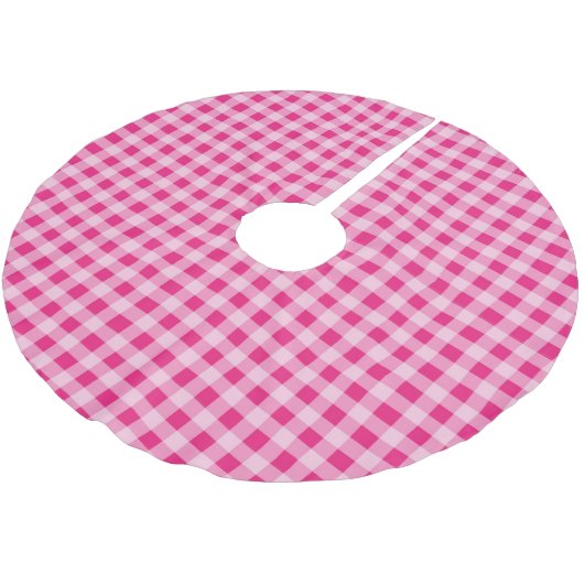 Hot Pink Gingham Kerstboom Rok (Gekanteld)