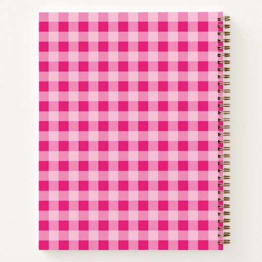 Hot Pink Gingham Notitieboek (Achterkant)