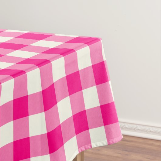 Hot Pink Gingham Patroon Tablecloth controleren Tafelkleed (Voorbeeld)