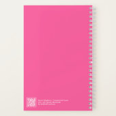 Hot Pink Gingham Plaid Transparent Frame Notebook Notitieboek (Achterkant)