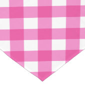 Hot Pink Gingham Pset Patroon Korte Tafelloper (Hoek)