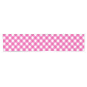 Hot Pink Gingham Pset Patroon Korte Tafelloper (Horizontaal)