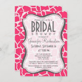 Hot Pink Giraffe Animal Print Kaart (Voorkant / Achterkant)