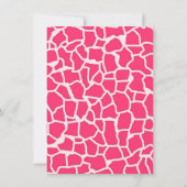 Hot Pink Giraffe Animal Print Kaart (Achterkant)