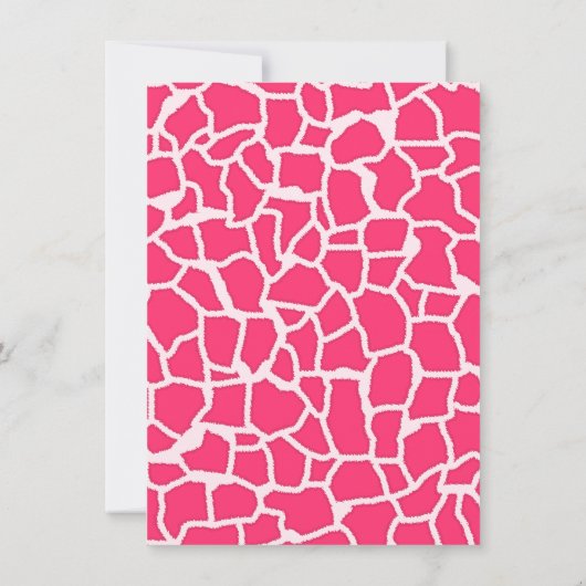 Hot Pink Giraffe Animal Print Kaart (Achterkant)