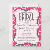 Hot Pink Giraffe Animal Print Kaart (Voorkant)