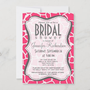 Hot Pink Giraffe Animal Print Kaart