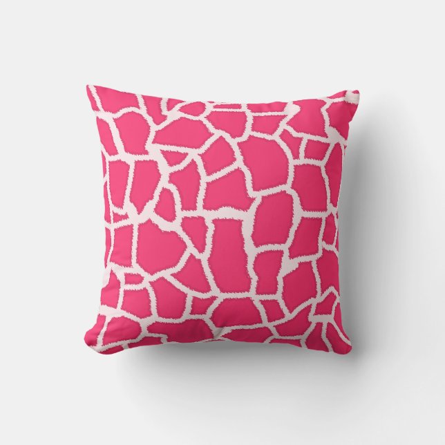 Hot Pink Giraffe Animal Print Kussen (Voorkant)