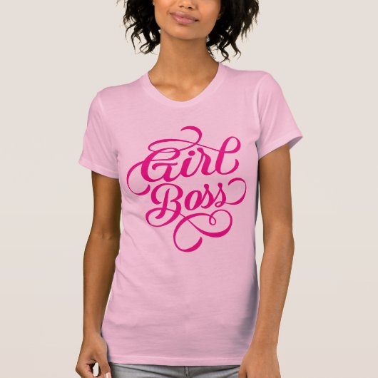 Hot Pink Girl Boss T-shirt (Voorkant)