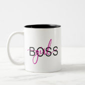 Hot Pink Girl Boss  Tweekleurige Koffiemok (Links)