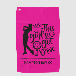 Hot Pink - Girl's Got Drive! -Custom Golfhanddoek