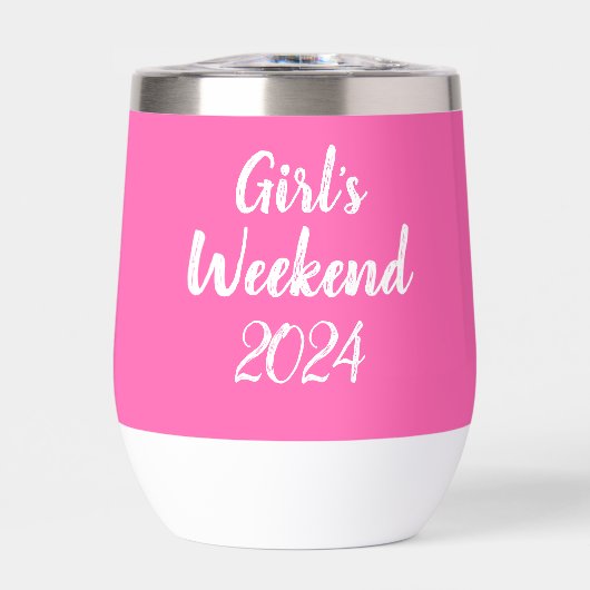 Hot Pink Girl's Weekend Script gepersonaliseerd (Voorkant)