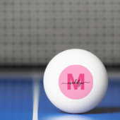 Hot Pink Girly Monogram Naam Pingpongbal (Net)