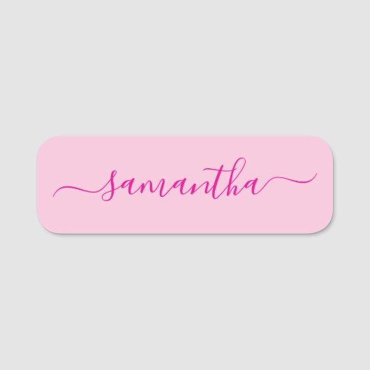 Hot Pink Girly Signature Naamplaatje (Voorkant)