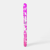 Hot Pink Glam Floral Swirl iPhone 16 Hoesje (Linkerkant)