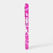 Hot Pink Glam Floral Swirl iPhone 16 Hoesje (Linkerkant)