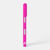 Hot Pink Glam Floral Swirl iPhone 16 Hoesje (Rechterkant)