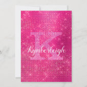 Hot Pink Glam Fun Diamond Sparkle Graduding Party Kaart (Achterkant)