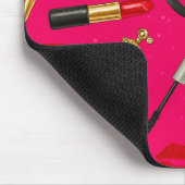 Hot Pink Glam Makeup Mouse Pad Muismat (Hoek)