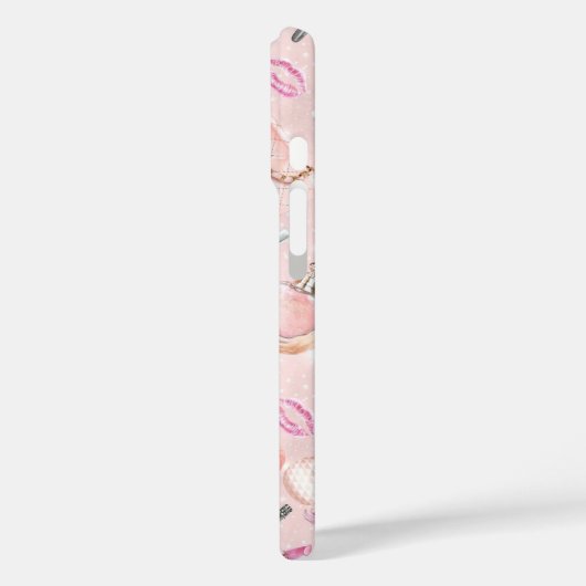 Hot Pink Glam Makeup Phone Case (Achterkant / Links)