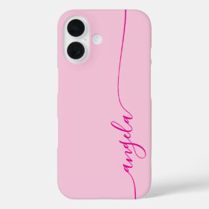 Hot Pink Glam Onderschrift iPhone 16 Hoesje