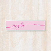 Hot Pink Glam Onderschrift Deurbordje (Voorkant)
